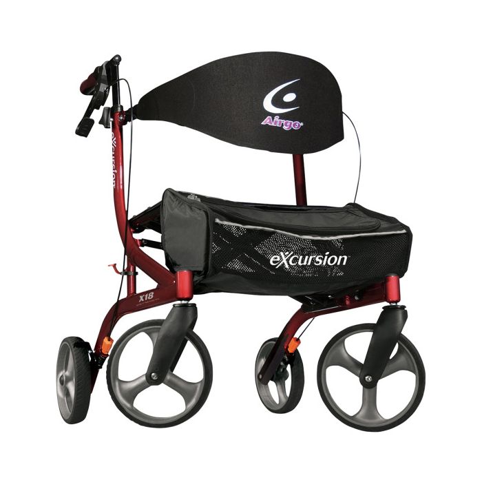 Cranberry Airgo eXcursion X18 Lightweight Side-fold Rollator by Drive