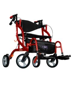 Cranberry Airgo Fusion F18 Hemi Side-Folding Rollator & Transport Chair by Drive