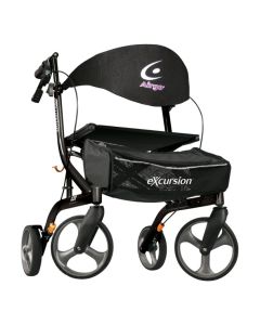 Pearl Black Airgo eXcursion X20 Lightweight Side-fold Rollator by Drive