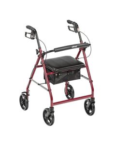 Red Aluminum Rollator 7.5" Casters by Drive