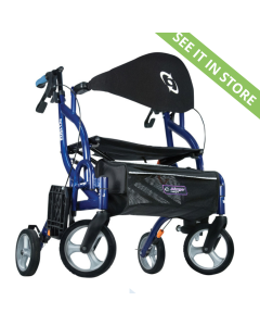 Airgo Fusion F20 Side-Folding Rollator & Transport Chair by Drive - Blue - In store