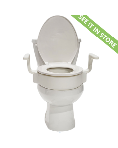 4" Elongated Raised Toilet Seat with New Handles - See it in store