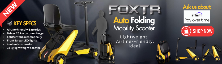 FOXTR Auto Folding Mobility Scooter - Lightweight, 4-Wheels