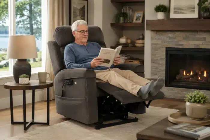 pride lc475 muskoka lift chair lifestyle - reclined